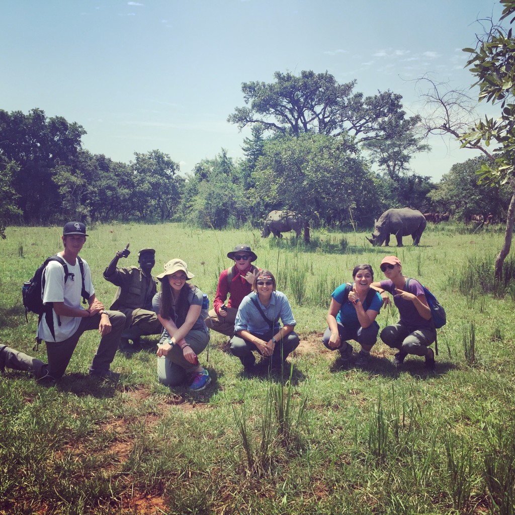 Hanging with Martin, one of the expert park rangers at the Rhino Sanctuary, as they monitor rhino behavior.   