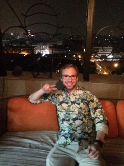 Preston dressed up for Mathilda's going-away dinner in Kolkata